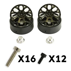 FTX Texan 1:10 8-Spoke Black Beadlock Wheel (2)