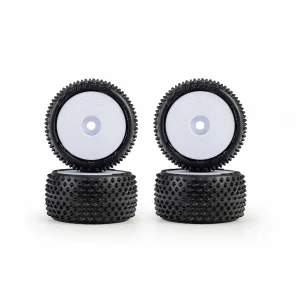 1/28 Prism Front/Rear Carpet Tires Mounted 7mm - White (4): L