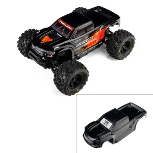 1:16 Pre-Cut Truck Body Tough Color Black: Traxxas Mini MAXX