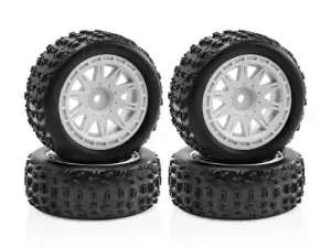 Mud Block - Tyre w/ White - Spider Spoke Rim Set - 1:18 Typhon