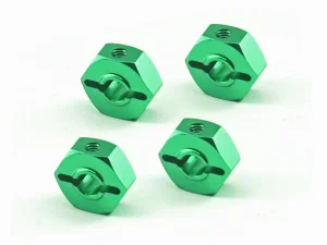 Wheel Hex 12mm Green Aluminium 4pcs - LMT Mini