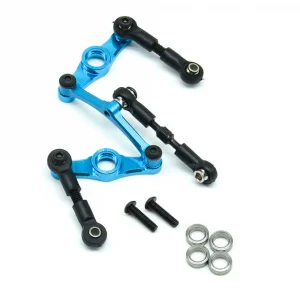 Steering Set w/Adj Track Rods Blue Aluminium TT-01