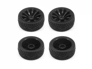 1:10 On Road Tyres Mounted on 10 Spoke Black Wheels (4)
