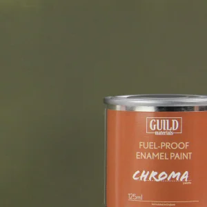 Guild Materials Matt Enamel Fuel-Proof Paint Chroma Olive Drab (125ml Tin)