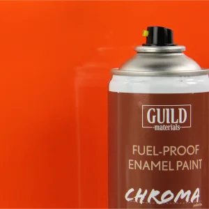Guild Materials Gloss Enamel Fuel-Proof Paint Chroma Orange (400ml Aerosol)