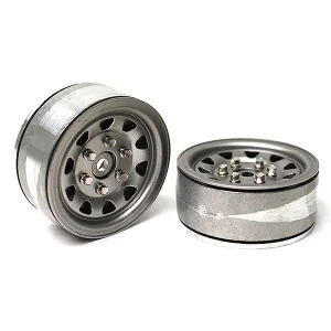 GMade 1.9 SR04 Beadlock Wheels (Uncoated Silver) (2)