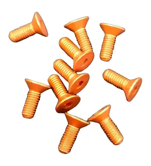M3 x 8mm Countersunk Head Alloy Screw - Orange (10)