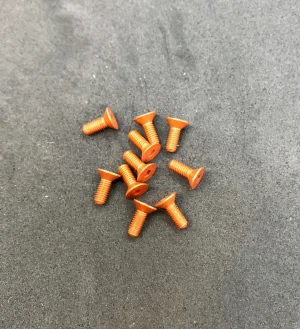 M3 x 8mm Countersunk Head Alloy Screw - Orange (10)