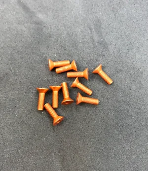 M3 x 10mm Countersunk Head Alloy Screw - Orange (10)
