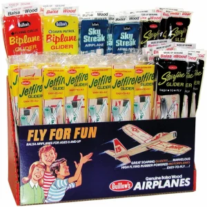 Guillow Balsa Planes 2-Tier 4-Assortment Combo Pack Display (84pcs)