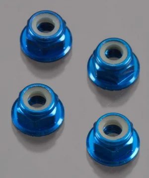 Axial M4 Serrated Nylon Lock Nut (Blue) (4)