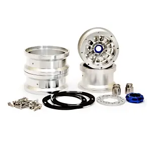 Hobao DC-1 CNC Aluminium. Beadlock 1.9  6-Spoke Wheels Silver (2)
