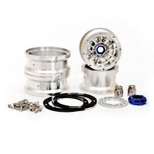 Hobao DC-1 CNC Aluminium. Beadlock 1.9  6-Spoke Wheels Silver (2)
