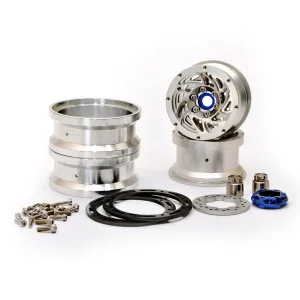 Hobao DC-1 CNC Aluminium. Beadlock 1.9 Wheels Silver (2)