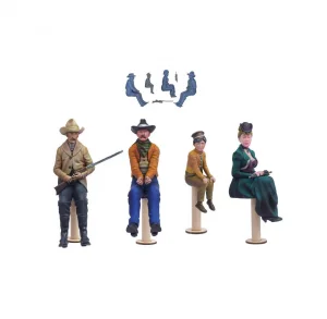 Set of 4 Wild West 1:12 Stagecoach Figures for AL20345