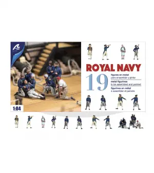 1:84 Royal Navy Officers - Set of 19 die cast figurines