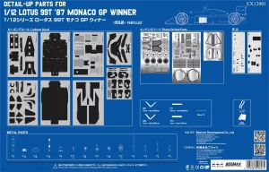 Etching detial parts Lotus 99T 1987 World Champions Monaco GP