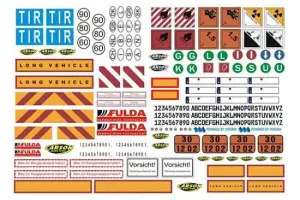 Tamiya Truck Caution Sign Sticker Sheet