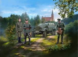 Type G4 with MG 34 & German Staff Personnel 3 Figures