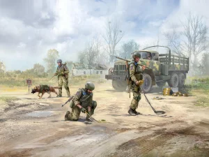Danger! Mines!Ukraine - summer 2022 (ZiL-131 with driver - AFU sappers - dog and mines)