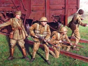 British Infantry (1917-1918) (4 figures - 1 officer - 3 soldiers)
