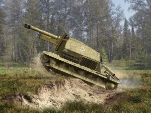 10.5cm leFH 16(Sf) auf Geschutzwagen FCM36(f) - WWII German self-propelled howitzer