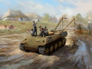 Prost! - Between Battles on Bergepanther (WWII German Tankmen with Bergepanther)