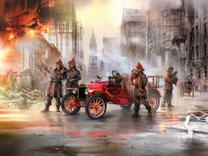 Model T 1914 Fire Truck with Crew
