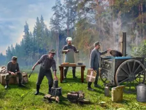 Feldküche - WWII German Field Kitchen with cooks