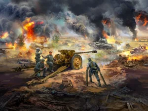 Battle of Kursk (July 1943) (T-34-76 (early 1943) - Pak 36(r ) with Crew (4 figures)