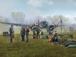 Airfield of the Luftwaffe bomber group (He 111H-3 - Luftwaffe ground personnel - airfield equipment)