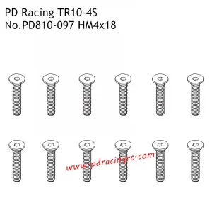 Flat Head Hex Screw HM4*18 12pcs