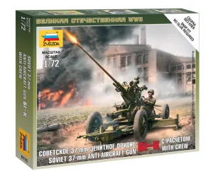 Zvesda Soviet Anti-Aircraft Gun With Crew