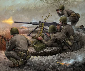 Zvesda US Machine Gun Browning W/Crew