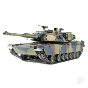Henglong 1:16 US M1A2 Abrams with Infrared Battle System (24GHz  Shooter  Smoke  Sound  Metal Gearbox, Tracks + Wheels