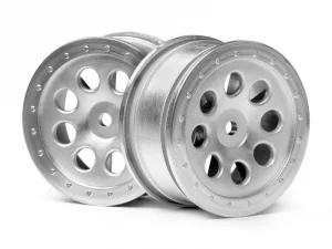 HPI ST-8 Matte Chrome Wheels - 0mm Offset - 1 Pair
