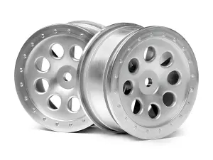HPI ST-8 Matte Chrome Wheels - 0mm Offset - 1 Pair