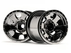 HPI Savage XS Warlock Wheels - Black Chrome - 2.2in - 1 Pair