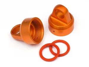 HPI Aluminium Top Shock Cap (Orange/2Pcs)