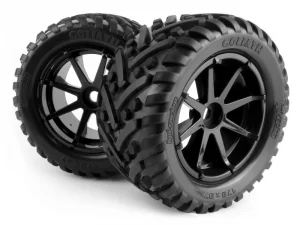 Mounted Goliath Tire on 3256 Blast Black Wheel