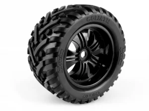 HPI Goliath Tyres Pre Mounted on 3251 Tremor Black Wheels (2)