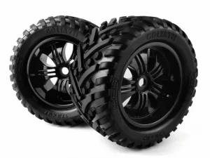 HPI Goliath Tyres Pre Mounted on 3251 Tremor Black Wheels (2)