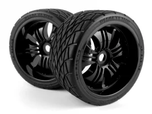HPI Phaltline Tyres Pre Mounted on 3251 Tremor Black Wheels (2)