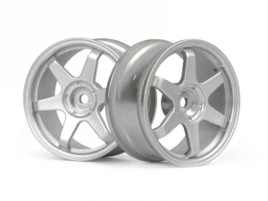 HPI TE37 Wheel 26mm Matte Chrome (0mm Offset)