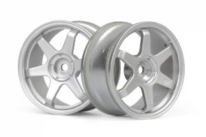 HPI TE37 Wheel 26mm Matte Chrome (0mm Offset)