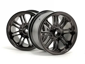 HPI 8 Spoke Wheel - Black Chrome - 83x56mm - 14mm Hex - (pair)