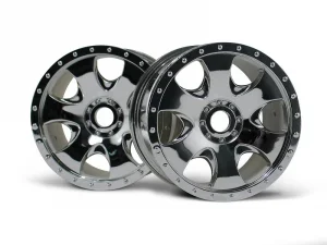 Warlock Wheel Chrome 83x56mm - 17mm Hex for Savage X / Hellfire - 2 Pcs