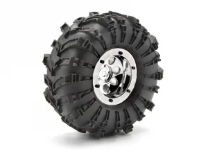 Rock 8 Beadlock 2.2 Inch Wheel - Chrome - Pair