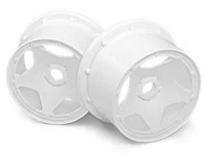 HPI Baja 5B Super Star Wheel - White - Rear - Pair