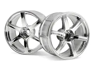 HPI LP32 Yokohama AVS Model T6 Chrome Wheels - 1 Pair
